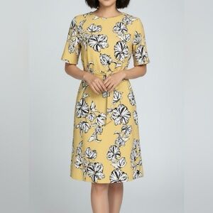 H&M Yellow Floral Midi Dress